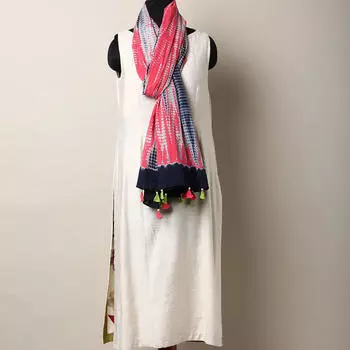 Накидка розово-черная, Tie & Dye Jodhpur Cotton Mull Dupatta, произв. MYINDIA