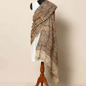 Накидка в иранском стиле, Handblock Kalamkari Print Cotton Dupatta, произв. MYINDIA