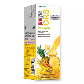 Напиток для восполнения электролитов со вкусом Ананаса (200 мл), Prolyte ORS Pineapple, произв. Cipla