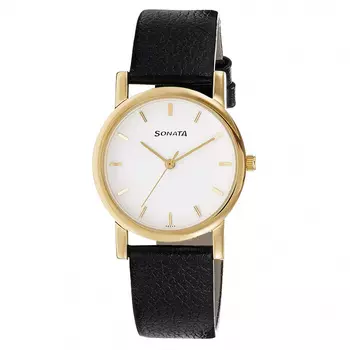 Наручные часы с белым циферблатом, White Dial Watch, произв. Sonata