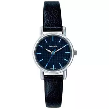 Наручные часы с черным ремешком, Black Thin Strap Watch, произв. Sonata
