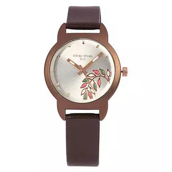Наручные часы с узором, Brown Watch with Pattern, произв. Sonata