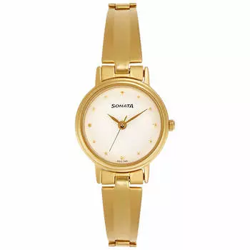 Наручные часы золотого цвета, Gold Watch Thin Wristlet, произв. Sonata