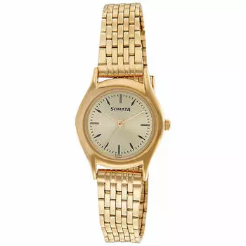 Наручные часы золотого цвета, Gold Wristlet Watch, произв. Sonata