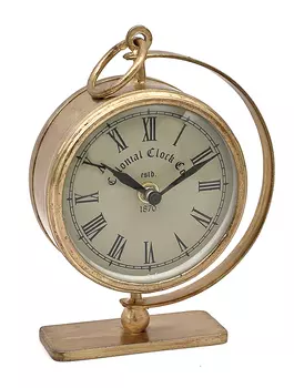 Настольные металлические часы, Латунь (10 см), Iron Table Clock, произв. John Molly Decor&Gifts