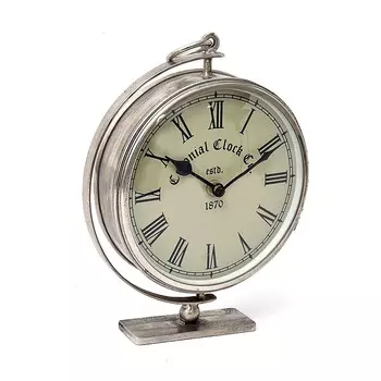 Настольные металлические часы, Никель (15 см), Iron Table Nickel Clock, произв. John Molly Decor&Gifts