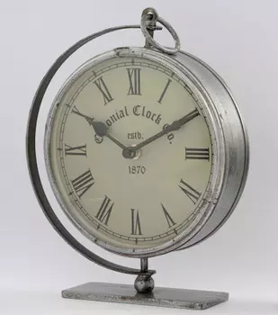 Настольные металлические часы ручной работы, Цинк (15 см), Iron Table Zink Clock 6, произв. John Molly Decor&Gifts