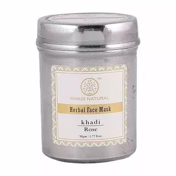 Натуральная омолаживающая маска для лица с Розой (50 г), Herbal Face Mask Rose, произв. Khadi Natural