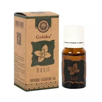 Натуральное эфирное масло Базилика (10 мл), Basil Natural Essential Oil, произв. Goloka