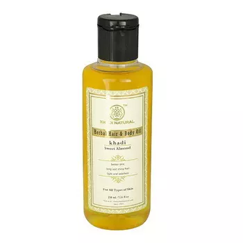 Натуральное Миндальное масло для волос и тела (210 мл), Herbal Hair And Body Oil Sweet Almond, произв. Khadi Natural