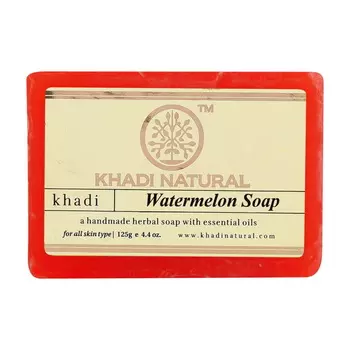 Натуральное мыло ручной работы с Арбузом: для увлажнения кожи (125 г), Watermelon Soap Hand made, произв. Khadi Natural