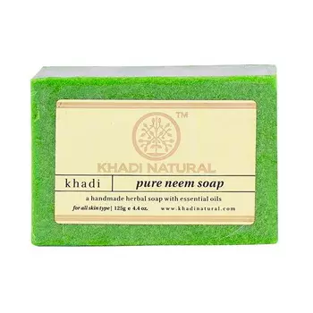 Натуральное мыло ручной работы с Нимом: для проблемной кожи (125 г), Pure Neem Soap Hand Made, произв. Khadi Natural