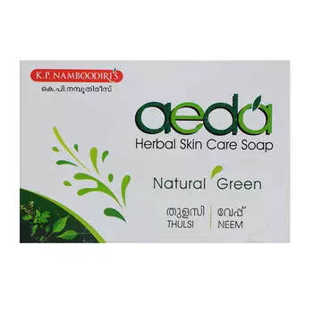 Натуральное мыло с Нимом и Тулси (75 г), Herbal Thulsi Neem Soap, произв. K.P. Namboodiri's