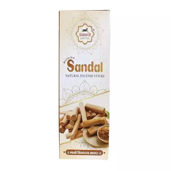 Натуральные ароматические палочки Сандал (200 г), Sandal Natural Incense Sticks, произв. Gomata