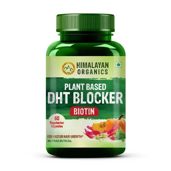 Натуральный блокатор ДГТ с Биотином (60 кап), Plant Based DHT Biotin, произв. Himalayan Organics