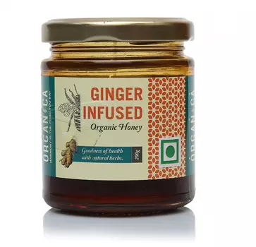 Натуральный Мед с Имбирем (200 г), Ginger Infused Organic Honey, произв. Organica