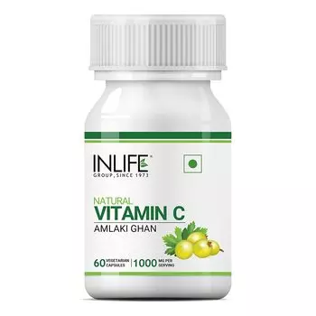Натуральный Витамин С из экстракта Амлы (60 кап, 500 мг), Natural Vitamin C Amlaki Ghan, произв. INLIFE