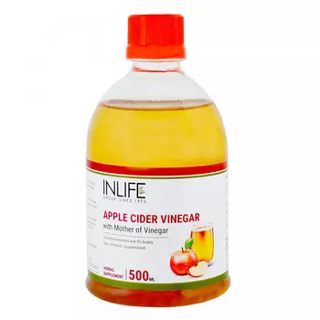 Нефильтрованный Яблочный уксус (500 мл), Apple Cider With Mother Vinegar, произв. INLIFE