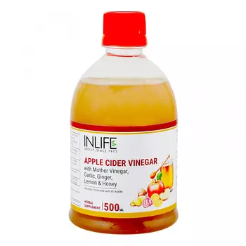 Нефильтрованный Яблочный уксус (500 мл), Apple Cider Vinegar, произв. INLIFE