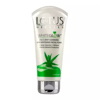 Очищающая и отбеливающая пенка для лица 3 в 1 (100 г), 3 in 1 Deep Cleansing Skin Whitening Facial Foam, произв. Lotus Herbals
