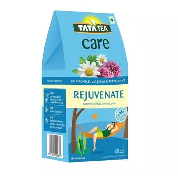 Омолаживающий Зеленый чай с Ромашкой, Валерианой и Мятой (25 пак), Rejuvenate Green Tea with Chamomile, Valerian & Peppermint, произв. Tata Tea