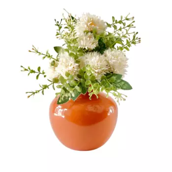 Оранжевая металлическая ваза для цветов, Metal Flower Vase (Orange, Small), произв. Behoma