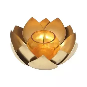 Оранжевый подсвечник в виде лотоса, Lotus Tea Light Holder Orange, произв. Isha Life