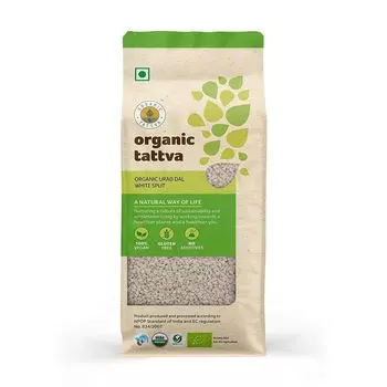 Органический белый Урад Дал колотый (500 г), Organic Urad Dal White Split, произв. Organic Tattva