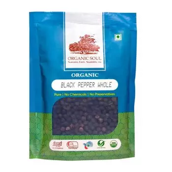 Органический Черный перец цельный (100 г), Organic Black Pepper Whole, произв. Organic Soul