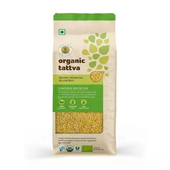 Органический желтый Мунг Дал колотый (1 кг), Organic Moong Dal Yellow Split, произв. Organic Tattva