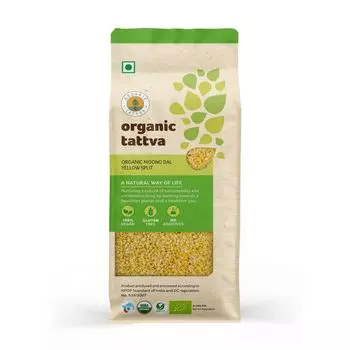 Органический желтый Мунг Дал колотый (500 г), Organic Moong Dal Yellow Split, произв. Organic Tattva