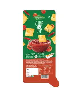 Острые сырные чипсы с Соусом сальса (80 г), Tangy Cheese Pita Chips with Mexican Salsa Dip, произв. Wingreens Farms