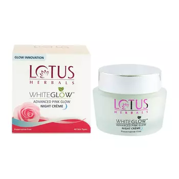 Осветляющий ночной крем (50 г), Advanced Pink Glow Brightening Night Creme, произв. Lotus Herbals