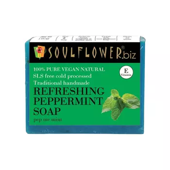 Освежающее мыло ручной работы с Мятой (150 г), Refreshing Peppermint Soap, произв. Soulflower