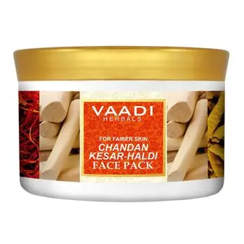 Отбеливающая маска для лица с Сандалом, Шафраном и Куркумой (600 г), Chandan Kesar-Haldi Face Pack, произв. Vaadi Herbals
