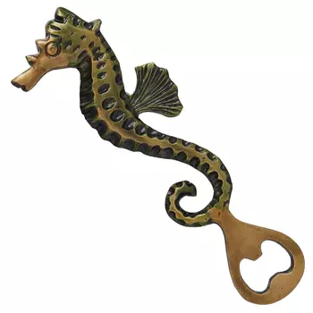 Открывалка Морской конек, Rustic Brown Brass Sea Horse Fish Design Bottle Opener, произв. eCraftIndia