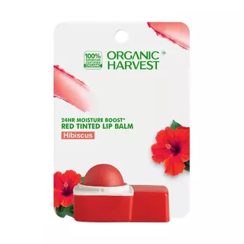 Оттеночный бальзам для губ Гибискус (10 г), Red Tinted Lip Balm Hibiscus, произв. Organic Harvest