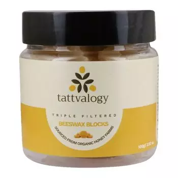 Пчелиный воск: питание и увлажнение (100 г), Pure Beeswax Blocks, произв. Tattvalogy