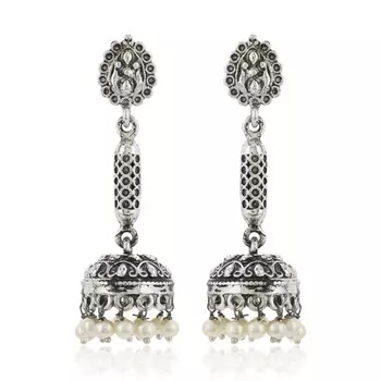 Pearl drop long Jhumka Earrings