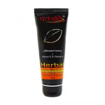 Пенка для умывания с Активированным углем (60 г), Activated Carbon Face Foam, произв. Patanjali