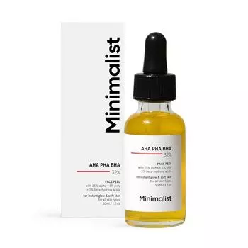 Пилинг для лица с кислотами 32% (30 мл), AHA PHA BHA 32% Face Peel, произв. Minimalist