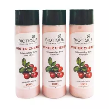 Питательное молочко для тела c Зимней вишней (3 х 190 мл), Bio Winter Cherry Rejuvenating Body Nourisher Set, произв. Biotique