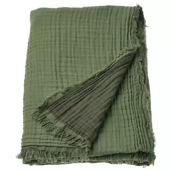 Плед серо-зеленый, VALLKRASSING Throw Grey-green, произв. IKEA