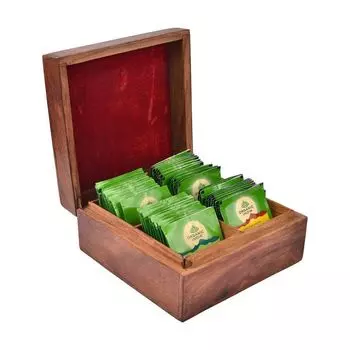 Подарочный чайный набор в деревянном футляре (60 пак), Deluxe Wooden Gift Box, произв. Organic India