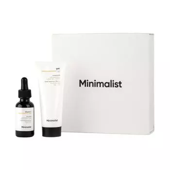 Подарочный набор для осветления кожи и защиты от солнца (30 мл + 50 г), Brightening & SPF Skincare Gift Set, произв. Minimalist