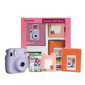 Подарочный набор с мини-камерой 11: цвет Сиренево-фиолетовый, Instax Mini 11 Gift Box Lilac Purple Set, произв. Instax