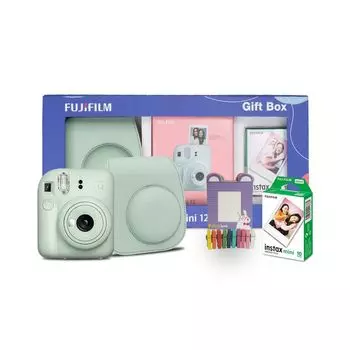 Подарочный набор с мини-камерой 12: цвет Мятно-зеленый, Instax Mini 12 Gift Box Mint Green Set, произв. Instax