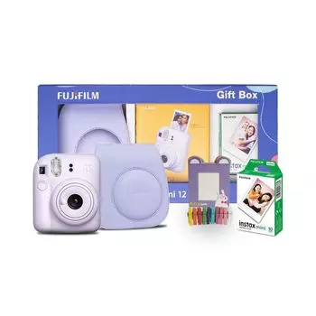 Подарочный набор с мини-камерой 12: цвет Сиренево-фиолетовый, Instax Mini 12 Gift Box Lilac Purple Set, произв. Instax