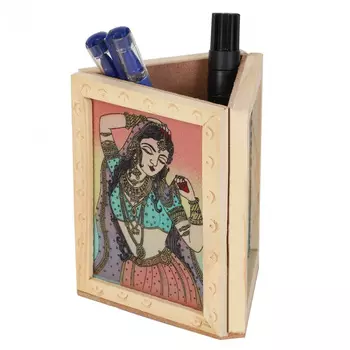 Подставка для ручек деревянная, Triangular Pen Stand, произв. MYINDIA