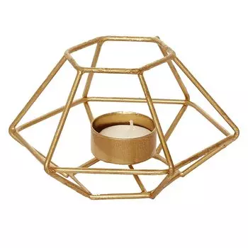 Подсвечник, Golden Metal Decorative Handcrafted Tea Light Candle Holder, произв. eCraftIndia